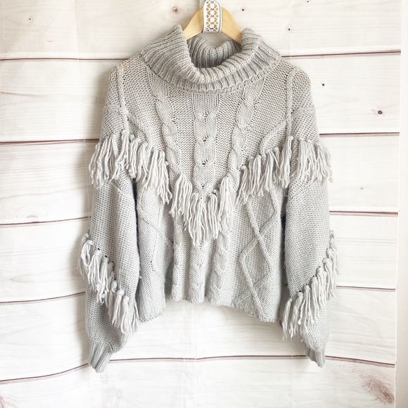 Neon Rose Sweaters - Oversized Boho Fringe Sweater
